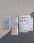 Bandage plus refill pack with bandages BZK wipes and gauze in baggies
