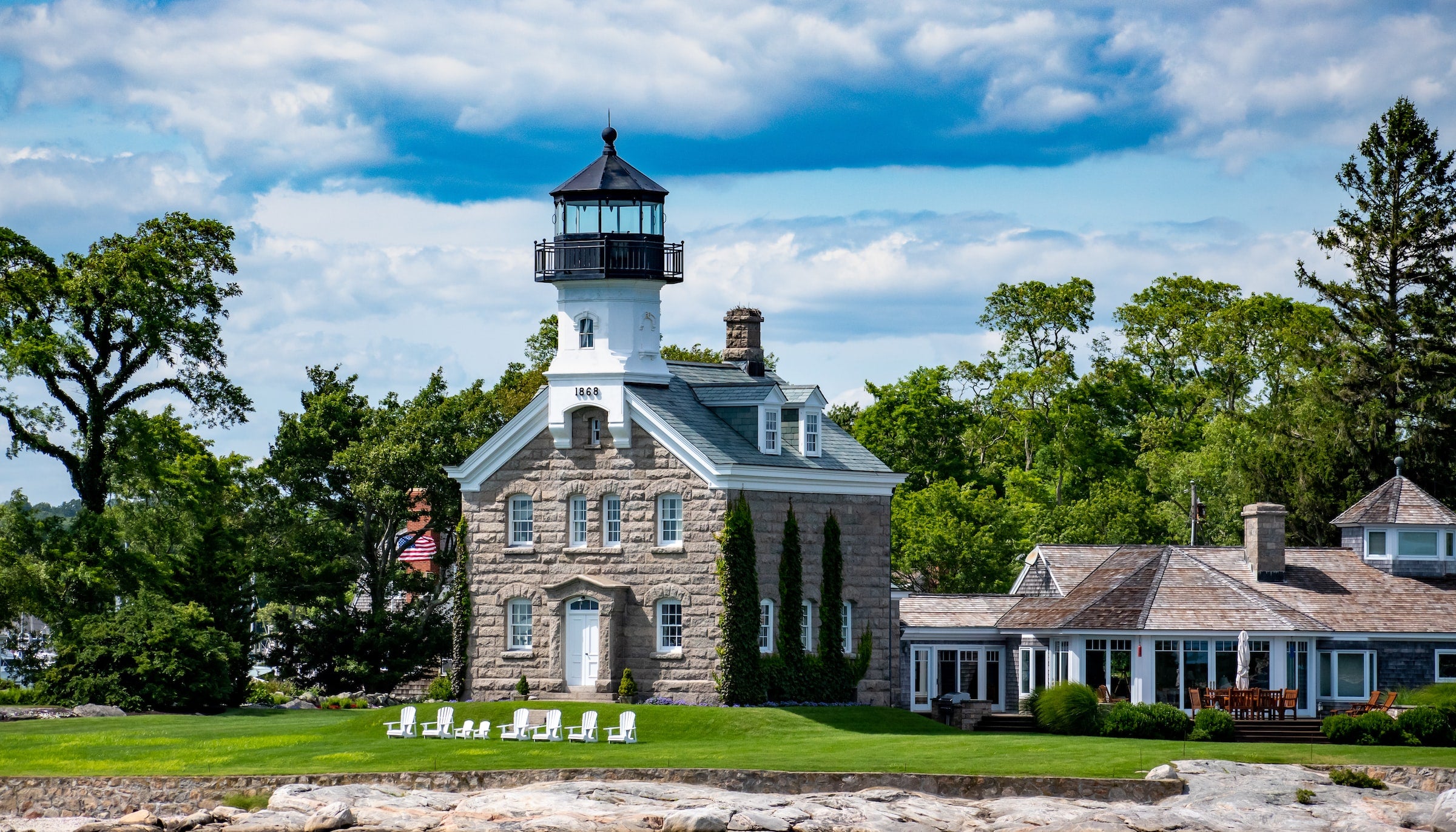 lighthouse on grass in connecticut