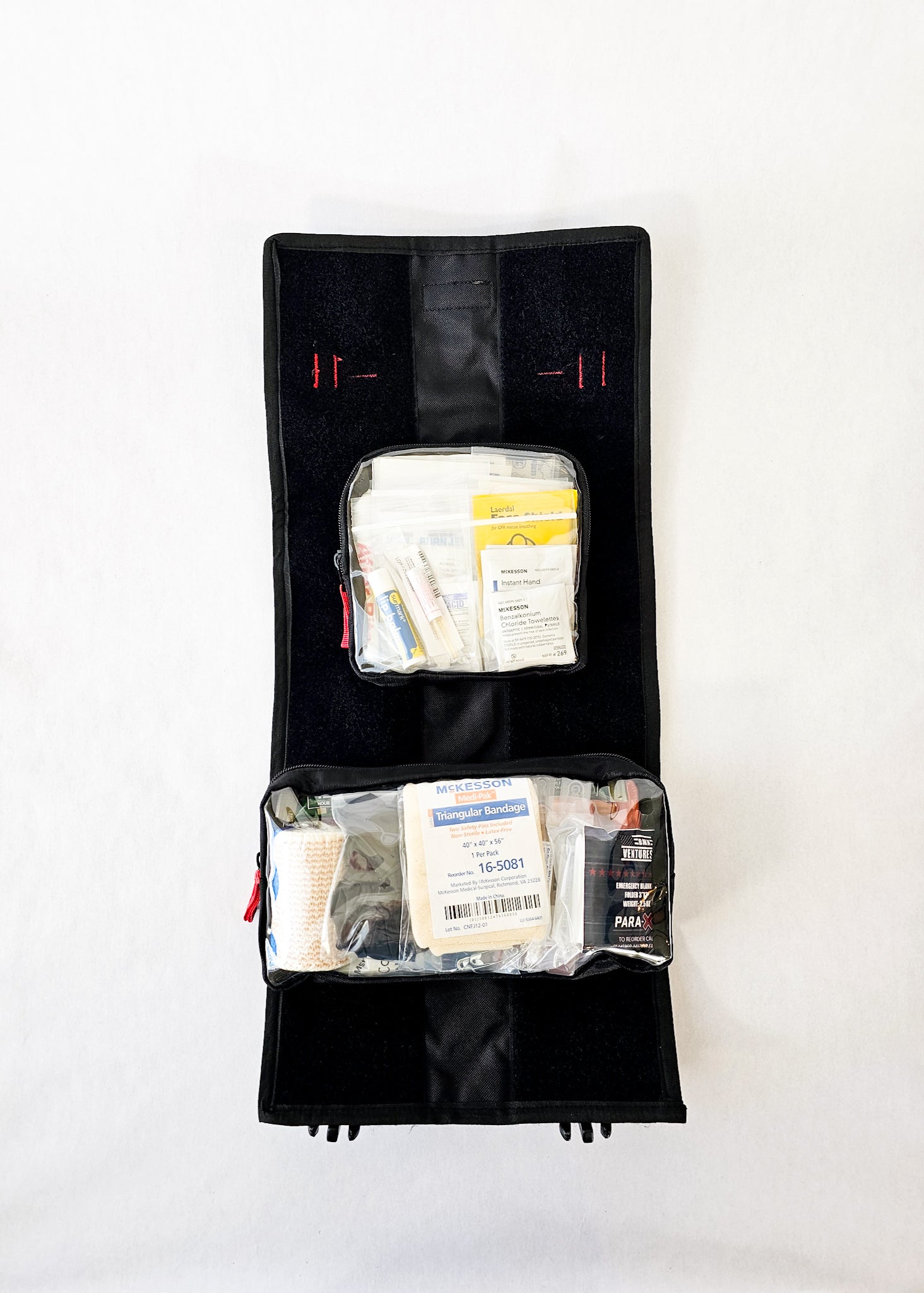 black first aid kit open
