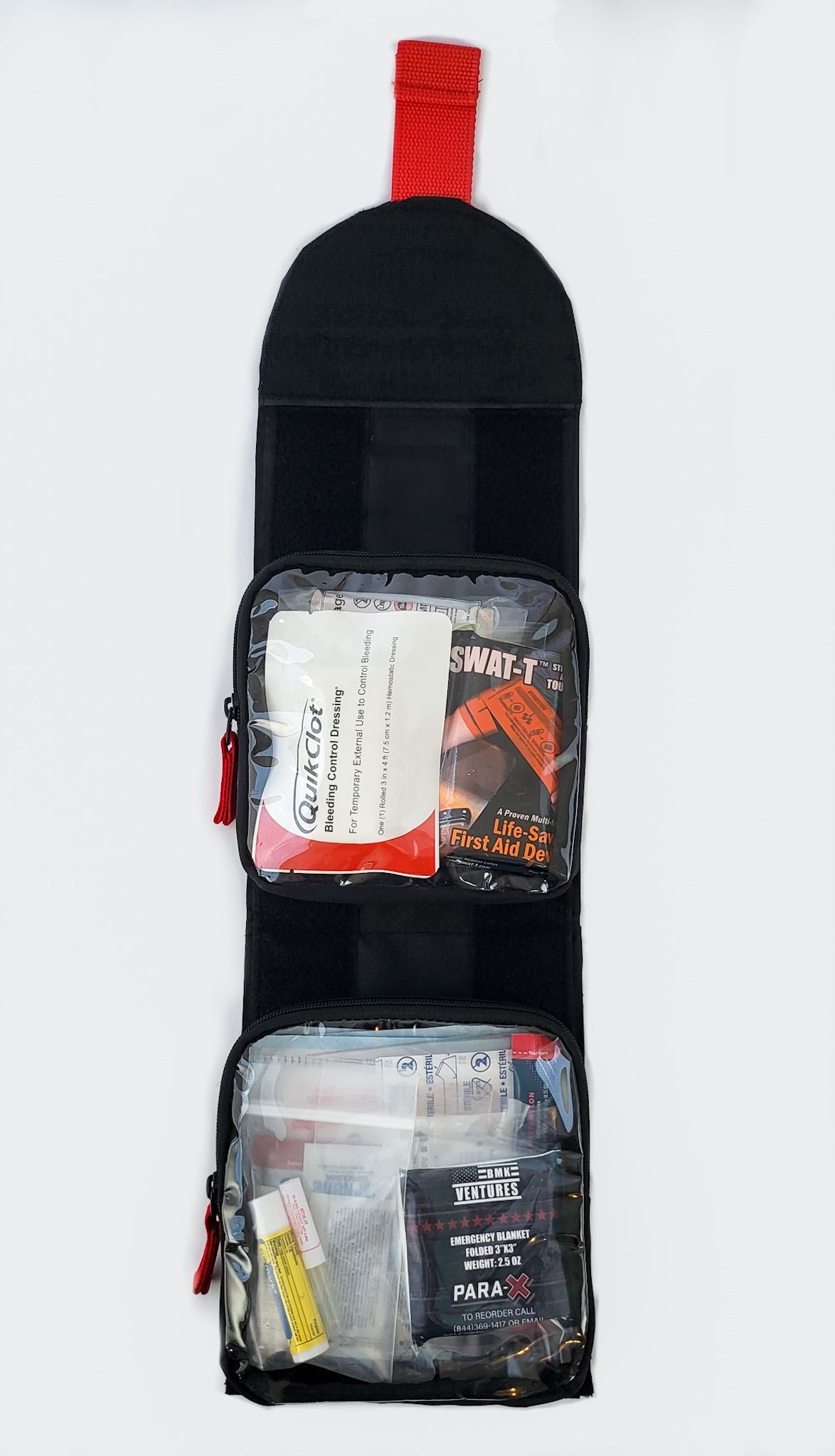 Motorcycle first aid kit open