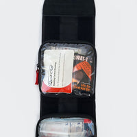 Motorcycle first aid kit open