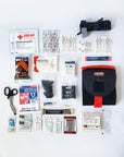 Motorcycle first aid kit with SAM XT tourniquet contents